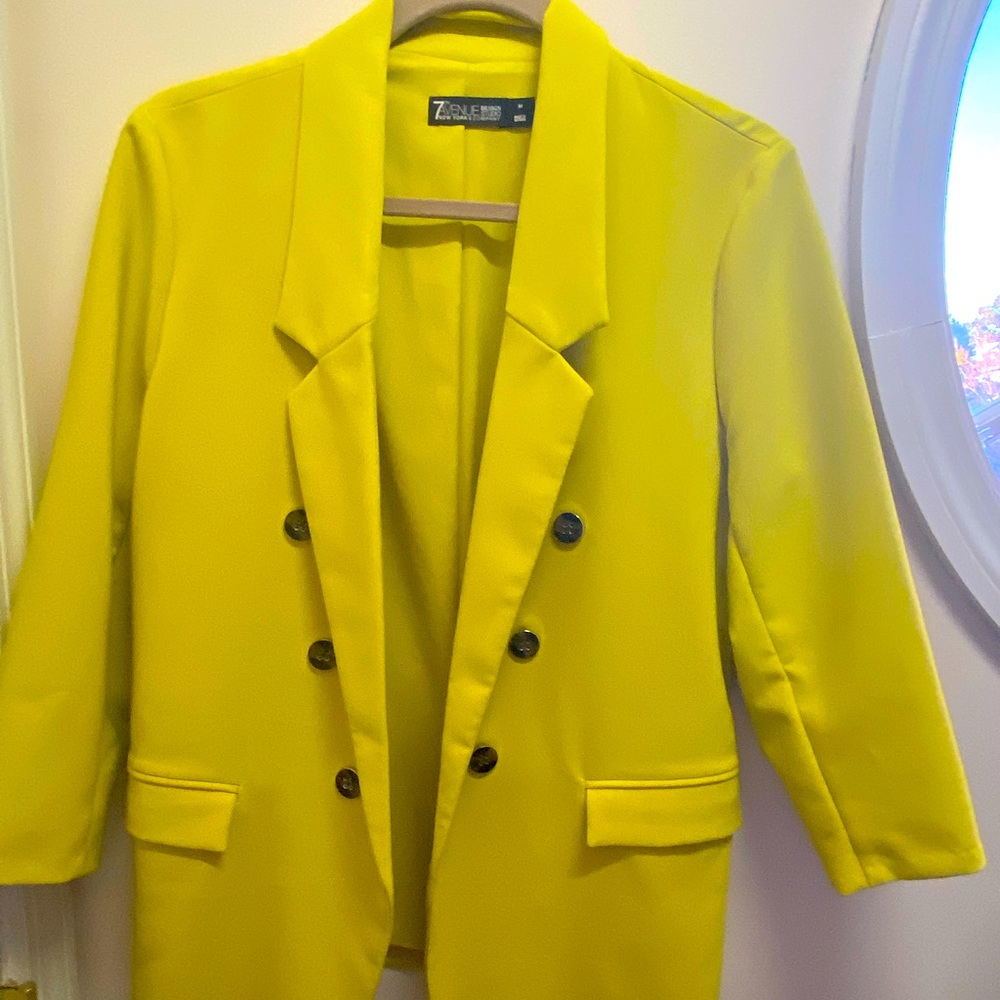 NY & Co. Neon Yellow Blazer